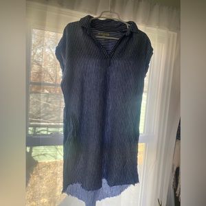 High-low Striped Dress with Pockets